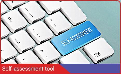Keyboard with self-assessment written on a key